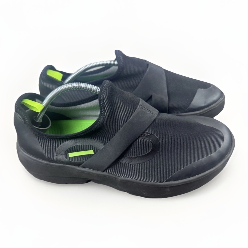 Oofos Oomg Fibre Low Shoes‎ Mens Size 10 Black Mesh Slip On Recovery Sneakers